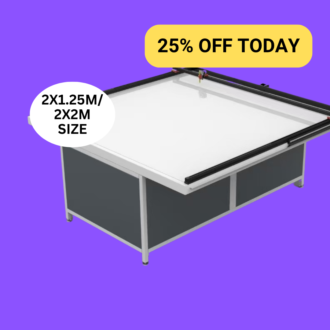 UUNA TEK 3.0 (2x1,25M / 2x2M) Vorgefertigter Industrieller Pen Plotter & Schwerlast-Zeichentisch für Architektenpläne, CAD-Zeichnungen und Verpackungs-Stanzprototypen (WiFi & SD-Karte)