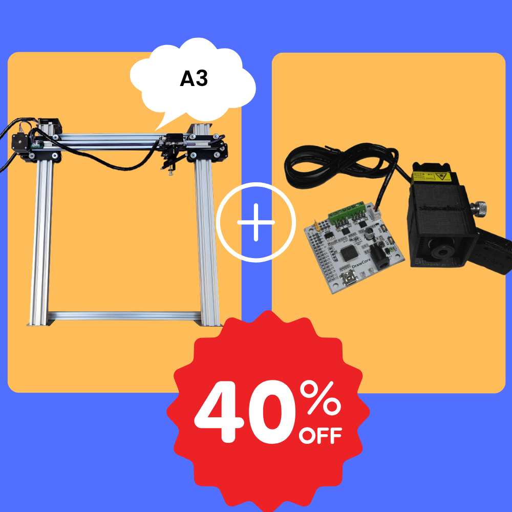 iDraw H A3 Stiftplotter+2,5W Laser-Kopf Bundle